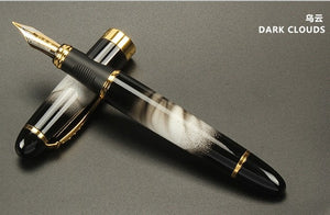 FROSTED BLACK AND GOLDEN FOUNTAIN PEN