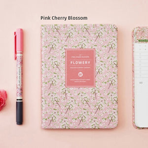 Cute PU Leather Floral Schedule Book