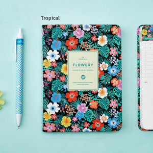 Cute PU Leather Floral Schedule Book