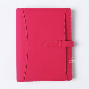 Macaron leather spiral notebook