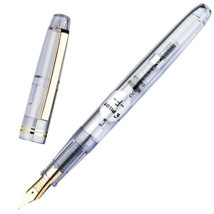 Transparent golden fountain pen